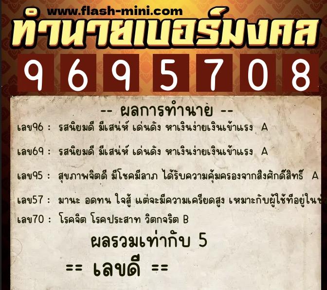 ทำนายเบอร์มงคล 0XX-9695708 ทำนายเบอร์มงคล หมายเลข 080-969570 ทำนายเบอร์มงคล 0XX-9695708 ทำนายเบอร์มงคล หมายเลข 080-969570