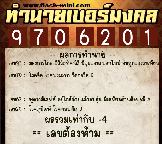 ทำนายเบอร์มงคล 0XX-9706201 ทำนายเบอร์มงคล หมายเลข 062-970620 ทำนายเบอร์มงคล 0XX-9706201 ทำนายเบอร์มงคล หมายเลข 062-970620