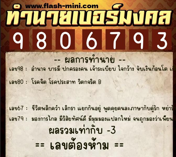 ทำนายเบอร์มงคล 0XX-9806793 ทำนายเบอร์มงคล หมายเลข 098-980679 ทำนายเบอร์มงคล 0XX-9806793 ทำนายเบอร์มงคล หมายเลข 098-980679