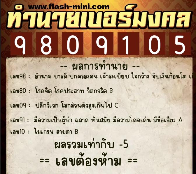 ทำนายเบอร์มงคล 0XX-9809105 ทำนายเบอร์มงคล หมายเลข 083-980910 ทำนายเบอร์มงคล 0XX-9809105 ทำนายเบอร์มงคล หมายเลข 083-980910