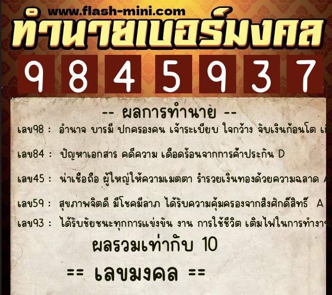 ทำนายเบอร์มงคล 0XX-9845937 ทำนายเบอร์มงคล หมายเลข 086-984593 ทำนายเบอร์มงคล 0XX-9845937 ทำนายเบอร์มงคล หมายเลข 086-984593