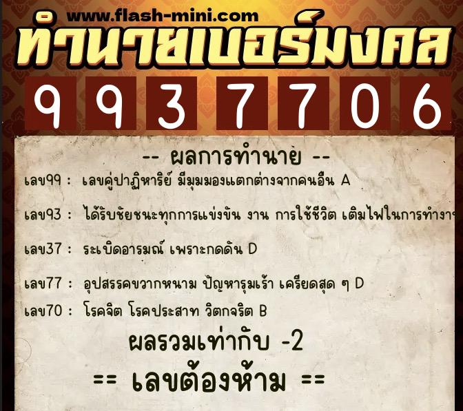 ทำนายเบอร์มงคล 0XX-9937706 ทำนายเบอร์มงคล หมายเลข 086-993770 ทำนายเบอร์มงคล 0XX-9937706 ทำนายเบอร์มงคล หมายเลข 086-993770