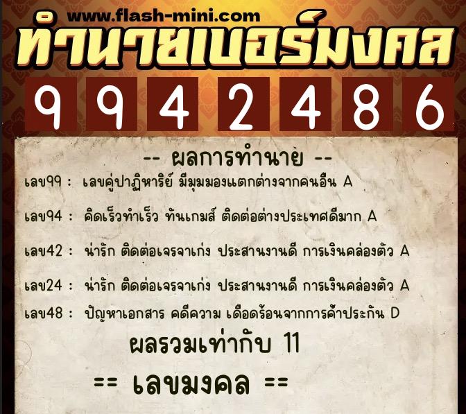 ทำนายเบอร์มงคล 0XX-9942486 ทำนายเบอร์มงคล หมายเลข 085-994248 ทำนายเบอร์มงคล 0XX-9942486 ทำนายเบอร์มงคล หมายเลข 085-994248
