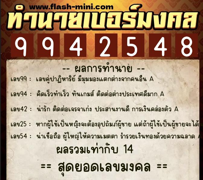 ทำนายเบอร์มงคล 0XX-9942548 ทำนายเบอร์มงคล หมายเลข 091-994254 ทำนายเบอร์มงคล 0XX-9942548 ทำนายเบอร์มงคล หมายเลข 091-994254