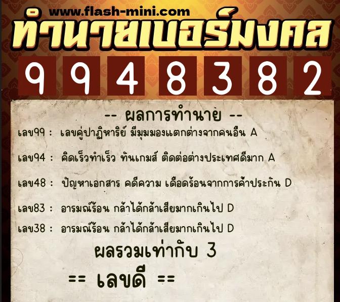 ทำนายเบอร์มงคล 0XX-9948382 ทำนายเบอร์มงคล หมายเลข 094-994838 ทำนายเบอร์มงคล 0XX-9948382 ทำนายเบอร์มงคล หมายเลข 094-994838