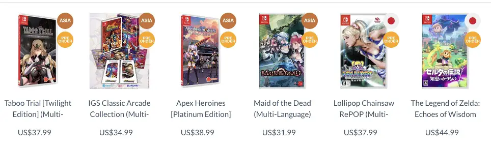 Nintendo Switch games sales
