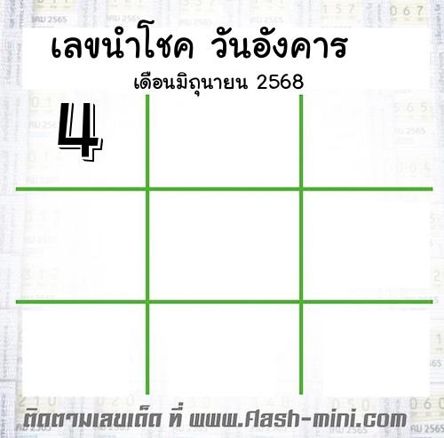 เลขนำโชค วันอังคาร เดือนมิถุนายน 2568 เลขนำโชค วันอังคาร เดือนมิถุนายน 2568