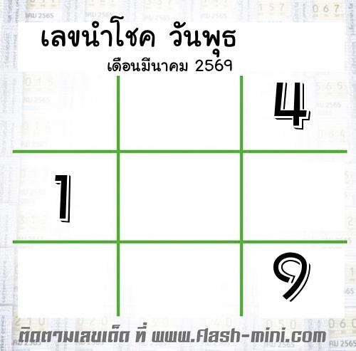  เลขเด็ดวันพุธ เดือนมีนาคม  ปี2569 