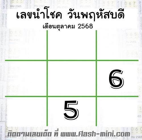  เลขนำโชค วันพฤหัสบดี  เดือนตุลาคม 2568 