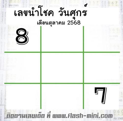 เลขนำโชค วันศุกร์  เดือนตุลาคม 2568 