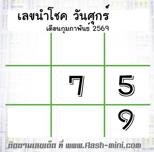  เลขเด็ดวันศุกร์ เดือนกุมภาพันธ์  ปี2569 