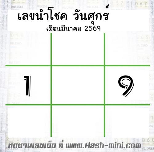  เลขเด็ดวันศุกร์ เดือนมีนาคม  ปี2569 