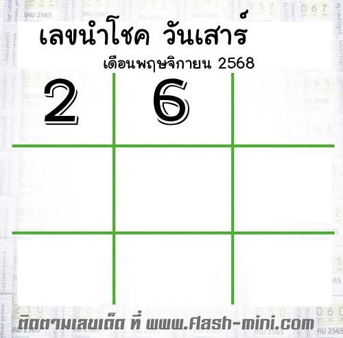  เลขเด็ดวันเสาร์ เดือนพฤษจิกายน  ปี2568 