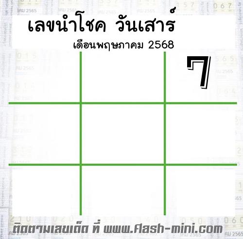  เลขเด็ดวันเสาร์ เดือนพฤษภาคม  ปี2568 
